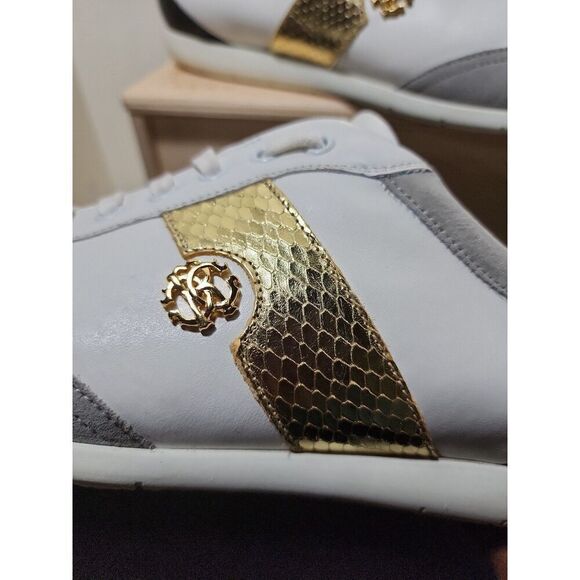 ROBERTO CAVALLI COLOUR BLOCK SNAKE PANEL SNEAKERS size 45 - Picture 4 of 8